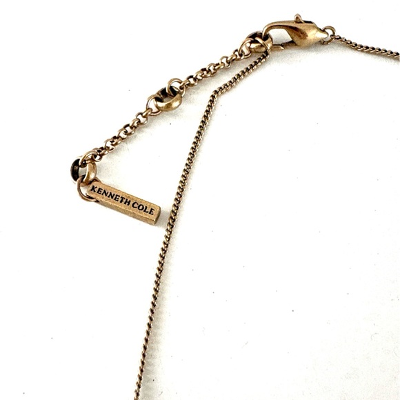 Kenneth Cole Gold Necklace with Dark Grey Beaded Pendant - Picture 3 of 4